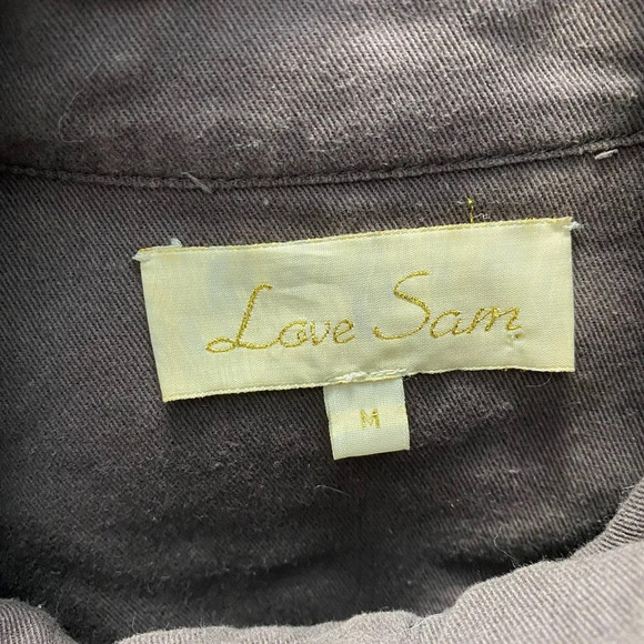 Anthropologie Love Sam Travis Military Jacket Beaded Charcoal Gray Size‎ Medium - Picture 10 of 12